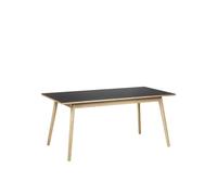 FDB Møbler - C35B Dining Table 160 cm, Lacquered Oak / Black Linoleum - Black