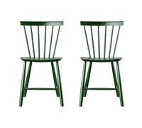 FDB Møbler J46 chair, Beech bottle green painted, 2-pack