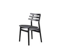 FDB Møbler J48 Dining Chair Black Lacquered Oak/ Black Leather