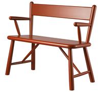 FDB Møbler - P11 Bench 70 cm, Beech / Red - Red