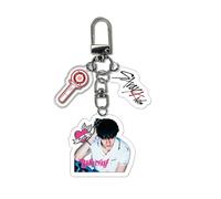 FDBEKPJY 2PCS Stray Kids 3 en 1 Acrylic Keychain Pattern Mobile Phone 樂-STAR Pendant KeyRing for Fans Stay (BangChan)