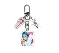 FDBEKPJY 2PCS Stray Kids 3 en 1 Acrylic Keychain Pattern Mobile Phone 樂-STAR Pendant KeyRing for Fans Stay (Felix)