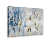 FDBEKPJY Flying Birds Soaring Geese in Flight Canvas Poster Bedroom Decor Landscape Decor Gift 16x24inch(40x60cm)
