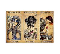 FDBEKPJY Hippie Girl The Soul Of A Gypsy T Canvas Poster Wall Art Print Picture Paintings 12x18inch(30x45cm)