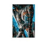 FDBEKPJY Intimate Couple Canvas Art - Blue And Fiery Orange Wall Art - Dynamic Modern Art Print - Ready-to-Hang Contemporary Decor Canvas Poster Bedroom Decor Landscape Decor Gift 08x12inch(20x30cm)