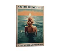 FDBEKPJY Into The Ocean I Go To Lose My Mind Find My Soul (13) Canvas Poster Decor Paintings for Living Room Bedroom Decoration 16x24inch(40x60cm)