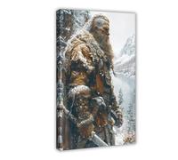 FDBEKPJY Stalwart Viking Portrait Nordic Warrior Art Canvas Poster Bedroom Decor Print Picture Paintings 08x12inch(20x30cm)