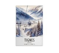 FDBEKPJY Tignes Ski Alpine French Alps Ski Resort Canvas Poster Wall Art Print Picture Paintings 08x12inch(20x30cm)