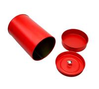 FDBTYJN Tea Caddy Tea Tin Canister For Loose 16 Oz Round Double Seal Can With Lid Container Kitchen Storage Coffee Sugar(Red)