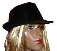 FDC Trilby Hat Sequined Michael Jackson Style Dance Hat (Black)