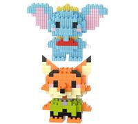 FDCGAS 2 Pcs Cartoon Building Blocks, Micro Building Blocks Set, 3D Puzzle with Anime Figures, Creative Educational Toy, DIY Educational Gift for Kids and Adults