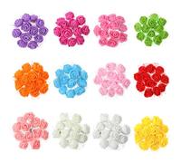 FdcLixuvol 144 Pcs Mini Paper Flowers Artificial Paper Rose Mixed Color Mini Flowers for Crafts Artificial Papers Flower with Stem for DIY Crafts Scrapbooking Projects Wedding Decorations (12 Colors)