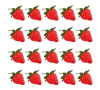 FdcLixuvol 20 Pcs Artificial Strawberries, Lifelike Simulation Strawberry Fake Red Strawberries Plastic Fruit Photography Props Cabinet Decoration Display for Home Kitchen Party