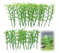 FdcLixuvol 40 PCS Miniature Model Bamboo Trees Green Plastic Bamboo Trees Artificial Model Bamboos Tree Miniature Bamboos Plant Decorations for Home Decoration, Miniatures Landscape, Landform Diorama