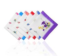 FdcLixuvol Cotton Handkerchiefs for Women, 6 Pcs Vintage Floral Hankies Ladies Handkerchiefs Floral Handkerchief for Party Wedding