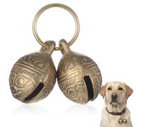 FdcLixuvol Large Copper Bell for Dog Collar, 2 PCS Brass Dog Bells Extra Loud Collar Bell for Pet Tracking Anti Lost Training Pets Pendant Accessories Anti Theft Bells for Medium Large Dogs & Cats