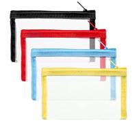 FdcLixuvol Small Clear Makeup Pouches, 4 Pieces Clear Plastic Zipper Pouch Waterproof Cosmetic Case Mini Makeup Bag Portable Cosmetic Bag with Zipper for Women Girls Lipstick Purse Travel Essentials