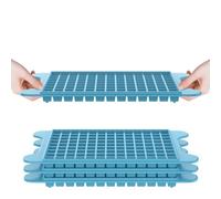 FDDBI Mini Ice Cube Tray for Freezer: 4PCS Easy Release Nugget Ice Trays with Bin - 117pcs 0.4 Inch Small Ice Cubes, Blue