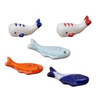 FDDU 5 Pieces Fish Shaped Chopstick Stand, Fish Shaped Chopstick Rest, Ceramic Chopstick Holder for Spoon, Fork or Knife, Kitchen Table Decoration