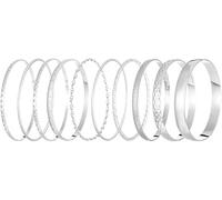 FDEETY 10 Pcs Bangle Bracelet Set for Women Boho Indian Bangle Bracelet Sets Multi Stacking comfortable Glossy Fashion Jewelry Gift (Silver)