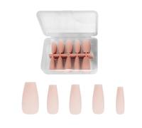 FDEETY 100 Pcs Short False Nails Nude Square Short False Nails Acrylic Full Cover Short Fake Nails Tips Press on Nails for Girls Women (Nude,XS)