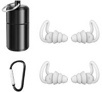 FDEETY 2 Pairs Sleeping Ear Plugs for Noise Canceling Reusable Silicone Noise Cancelling Earplugs for Sleep Music Parties Concerts Snoring Studying Traveling (White)