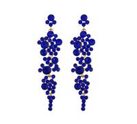FDEETY Earrings for Women Jewellery Long Dangle Hypoallergenic Earrings Rhinestone Art Deco Chandelier Earrings Sparkly Crystal Vintage Style Wedding Birthday Prom Bridal(Blue)