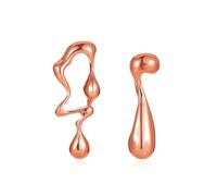 FDEETY Irregular Earrings for Women Water Drop Earrings Stud Mismatched Earrings Dangle Earrings Holidays Birthday Anniversary (Rose Gold)