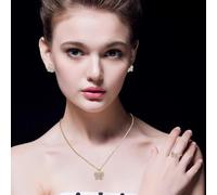 FDEETY Jewelry Sets for Women Vintage Pendant Necklace Earrings Ring Bracelet Jewelry Set for Bridal Bridesmaid Party Prom Daily (Butterfly)