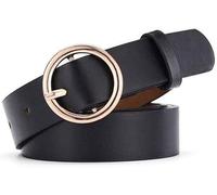 FDEETY Ladies Belts Adjustable Leather Belt Adjustable Fashion Accessories Belt with Gold Buckle for Jeans Pants Dresses (Brown-2)