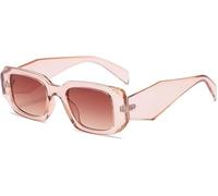 FDEETY Sunglasses Womens Retro Y2k Square Sunglasses Classic Trendy Shades Sunglasses UV400 Protection Sun Glasses Unisex (Translucent Tea Frame)