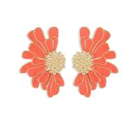 FDEETY Vintage Daisy Flower Stud Earrings - Fashion Jewellery Gifts for Women & Girls (Orange)