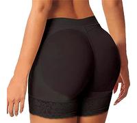 FDEETY Women Butt Lifter Shapewear Padded Lace Hip Enhancer Seamless Body Shaper Tummy Control Boyshort Underwear Black