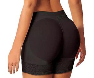 FDEETY Women Butt Lifter Shapewear Padded Lace Hip Enhancer Seamless Body Shaper Tummy Control Boyshort Underwear Black