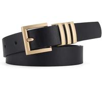 FDEETY Women's Leather Belts Vintage Belt Adjustable Belt Fashion Accessories with Gold Buckle for Jeans Pants Dresses (Black)