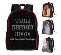 fdemon Custom Backpack,Personalized Text Image Backpacks, Customize Your Image Text Name Logo, Customisation Casual Bookbags,Personalised Photo Backpacks for Teen Kids Adults,black
