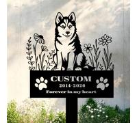 fdemon Custom Dog Memorial Grave Marker Stake, Personalised Metal Sign