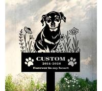 fdemon Custom Dog Memorial Grave Marker Stake, Personalised Metal Sign