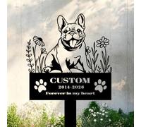 fdemon Custom Dog Memorial Grave Marker Stake, Personalised Metal Sign