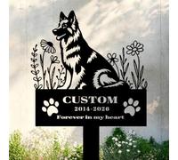 fdemon Custom Dog Memorial Grave Marker Stake, Personalised Metal Sign