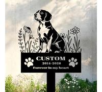 fdemon Custom Dog Memorial Grave Marker Stake, Personalised Metal Sign