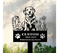 fdemon Custom Dog Memorial Grave Marker Stake, Personalised Metal Sign