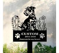 fdemon Custom Dog Memorial Grave Marker Stake, Personalised Metal Sign