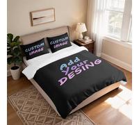 fdemon Personalised Bedding Set, Custom Duvet & Pillowcase with Your Photo/Text/Logo, in different sizes, DIY Design Bedding, for All Seasons, Ideal for family, couple, children