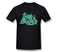 fdesttdesw5se Star-Fox-Pilot-Fox-Falco-Lombardi-Peppy-Slippy-Toad-T-Shirts-Casual-Short-Sleeve Black