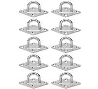 FDEVRWUO 10Pcs M5 4 - Hole Diamond - Shaped Eye Plate, 304 Stainless Steel Bearing Hook, Heavy - Duty - Pad Eye for Boat Shade Sail Hammock Climbing Gear