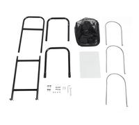 FDEVRWUO 3 Tier Basketball Ball Storage Rack, Freestanding Vertical Ball Holder, Space Saving Sports Equipment Organizer for Basketball Football Volleyball Tennis Baseball, Sturdy Iron Cons