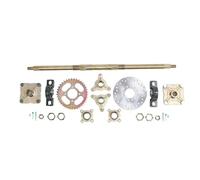 FDEVRWUO Rear Axle Assembly Kit 710mm, ATV Rear Axle Kit with Fixed Seat Brake Disc and Crankset, Heavy Duty 4 Holes Axle Set for 50 to 150cc Go Karts Quads Drift Trikes, Enhanced Performan