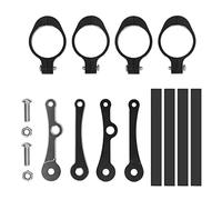 FDEVRWUO Universal Motorcycle Headlight Mount Bracket, Replacement for Suzuki BSA, Adjustable Fork Headlight Clamp with Turn Signal Mounting Holes, Black Aluminum Billet for Enhanced