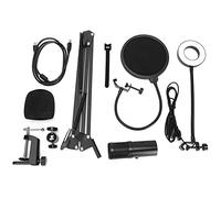 FDEVRWUO USB Microphone OneKey Mute RGB Light, Podcast PC Cardioid Condenser Mic Kit, Studio - Level Sound Quality with Fill Light, for Recording Live Streaming Gaming YouTube